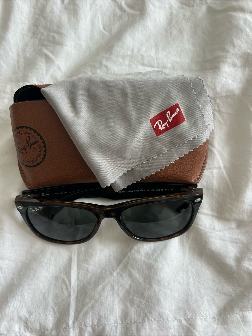 Ray-Ban Tortoise Frame Sunglasses with Dark Lenses